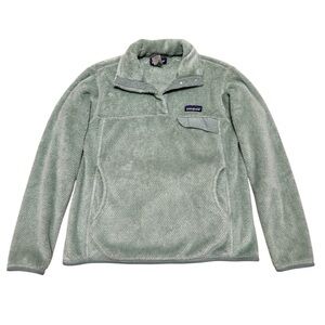 PATAGONIA Snap-T Pullover Womens Small Polartec Re-Tool Green Arctic Mint